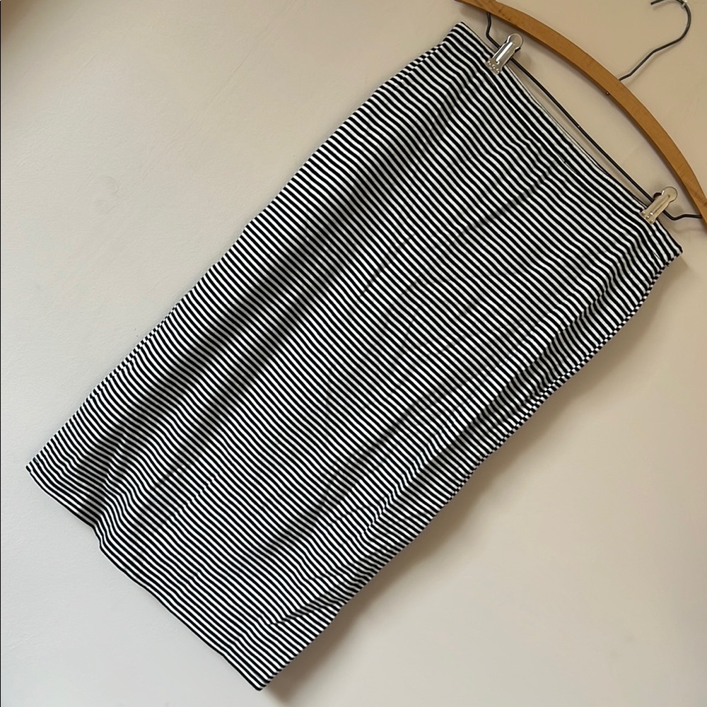 Black and White Striped Women's Skirt